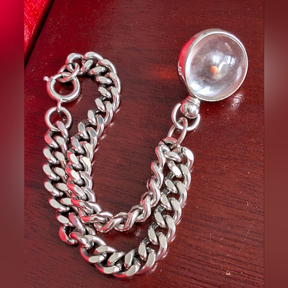 Vintage Mustard Seed Silver Tone Chain Bracelet